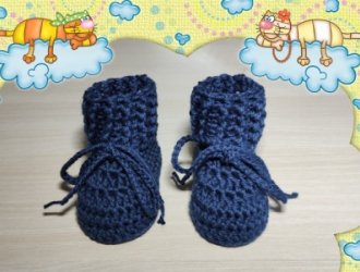 Babystiefel Reliefbord Baumwolle, Dunkles Jeansblau Nr. 134--0