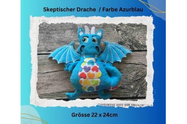 Drache-skeptisch-Azurblau