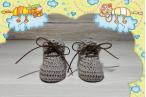 Baby Boots Merinowolle Beige Lederbändel Schnürung 0